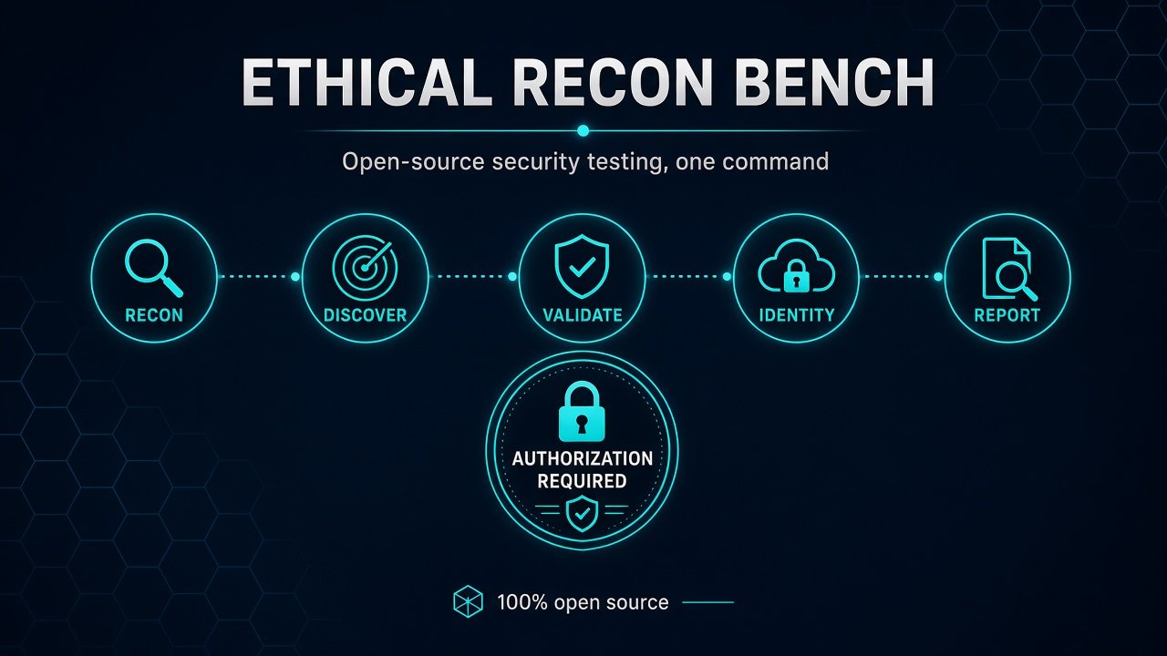 Ethical Recon Bench overview: an AI assistant driving open-source recon tools